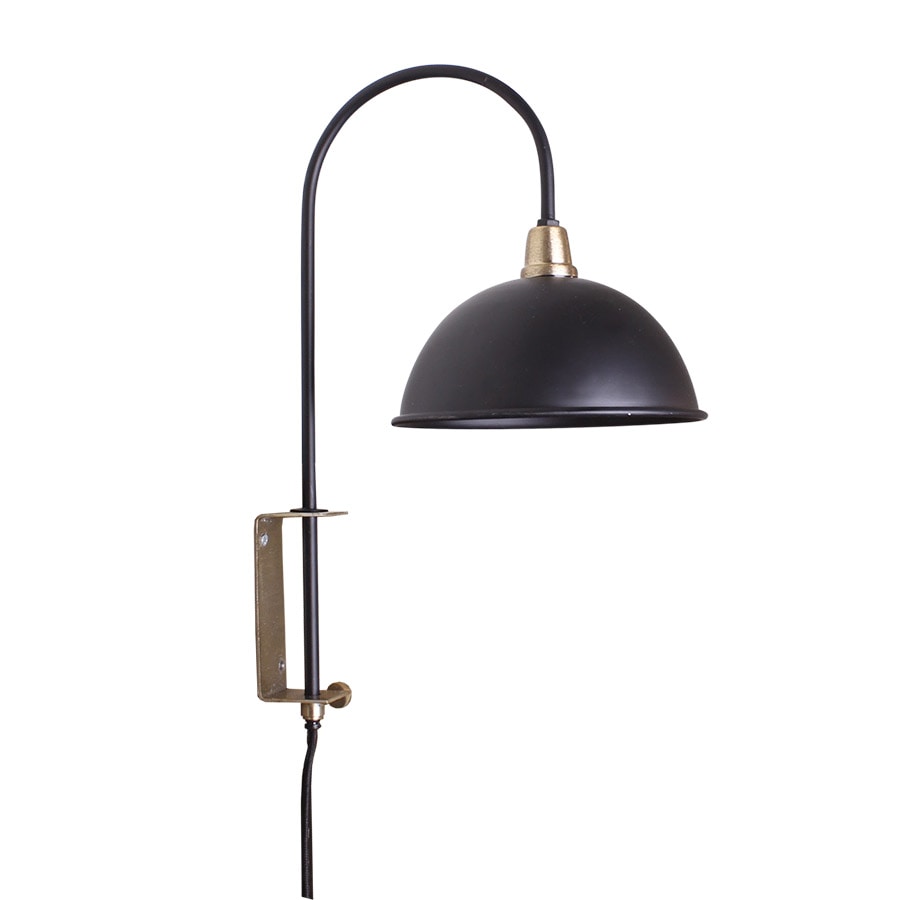 Wall Lamp Pelle Black/Brass