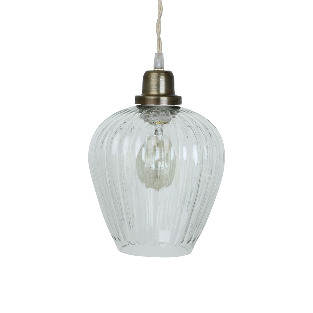 Pendant Lamp Gunilla Cup Clear/Antique Brass