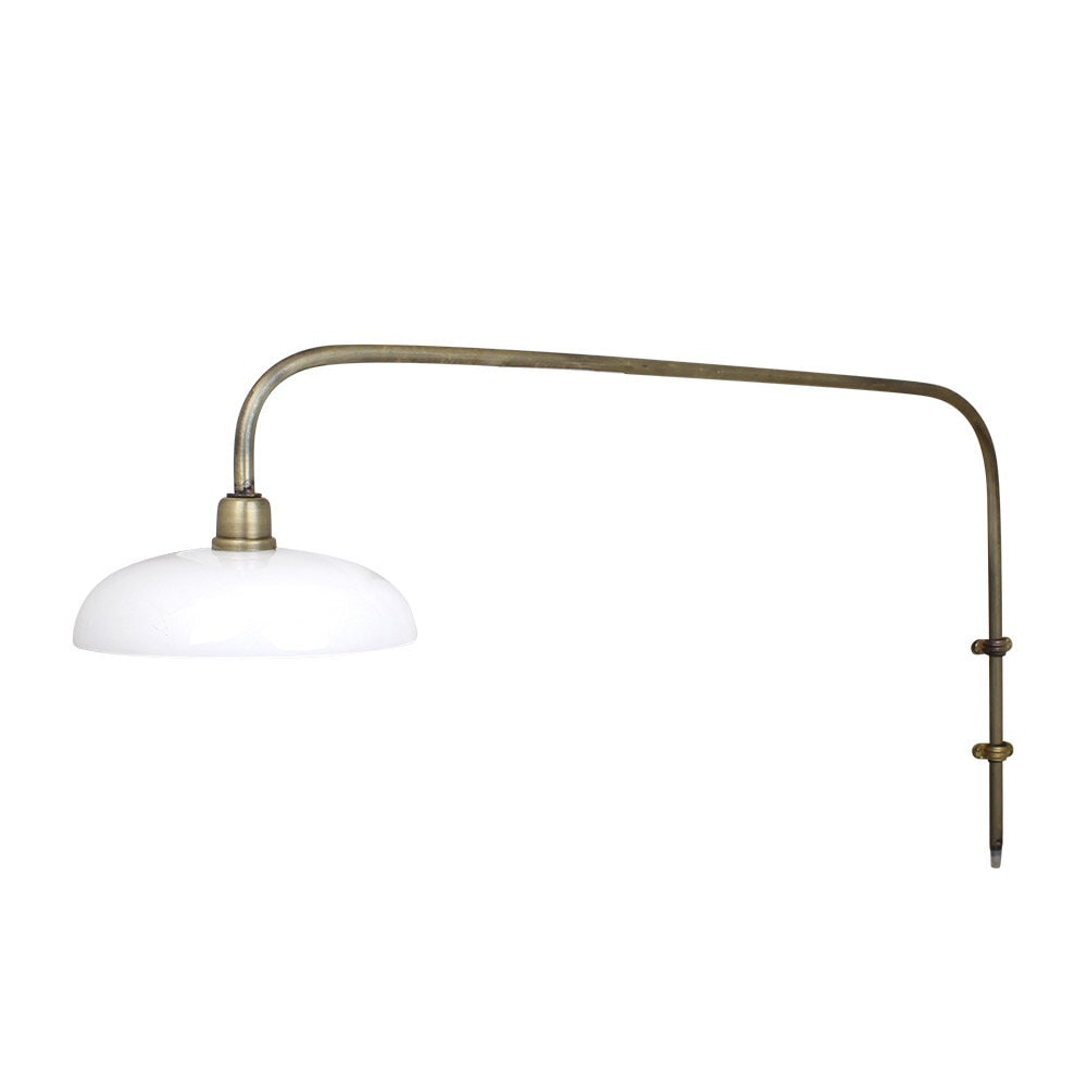 Wall Lamp Sofia Arm Antique Brass/White