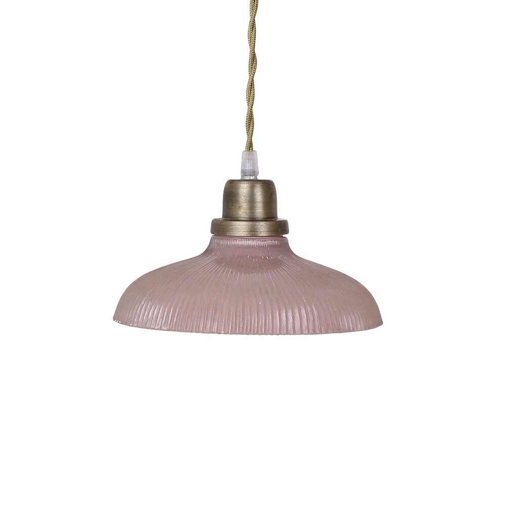 Pendant Lamp Greta Stripe Pink/Antique Brass