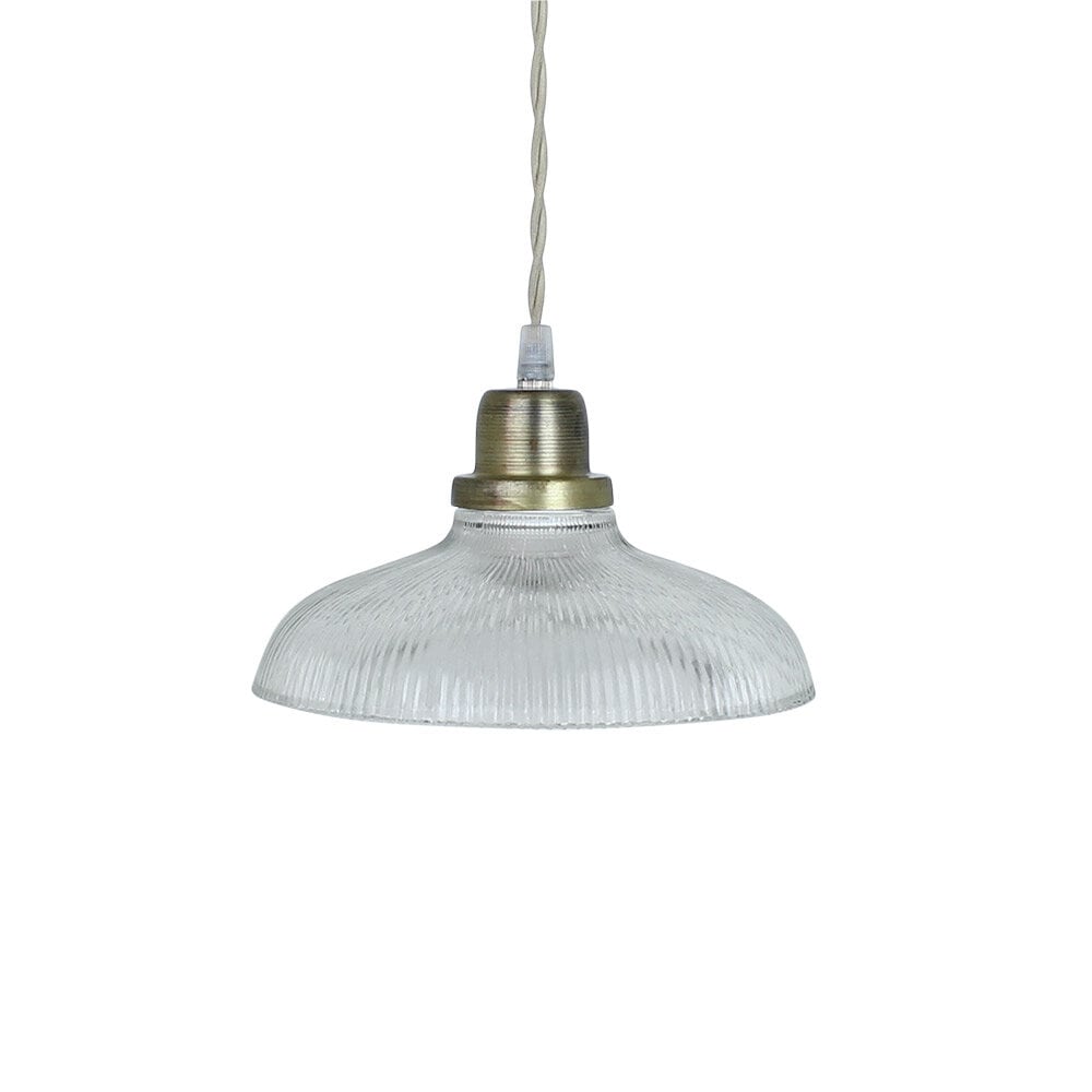 Pendant Lamp Greta Stripe Clear/Antique Brass