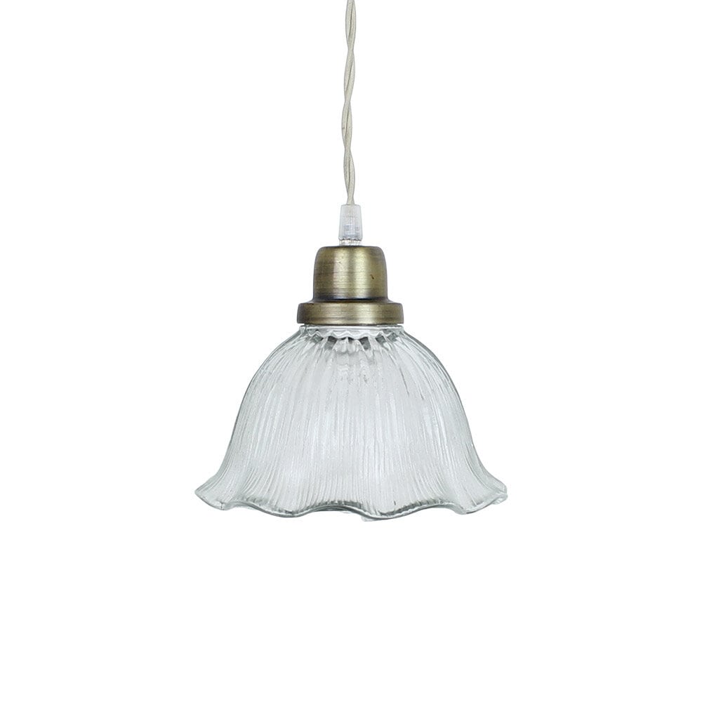 Pendant Lamp Greta Wavy Clear/Antique Brass