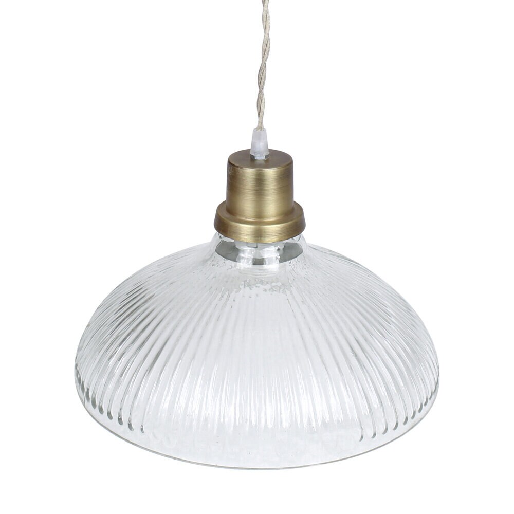 Pendant Lamp Greta Stripe Large Glass/Brass
