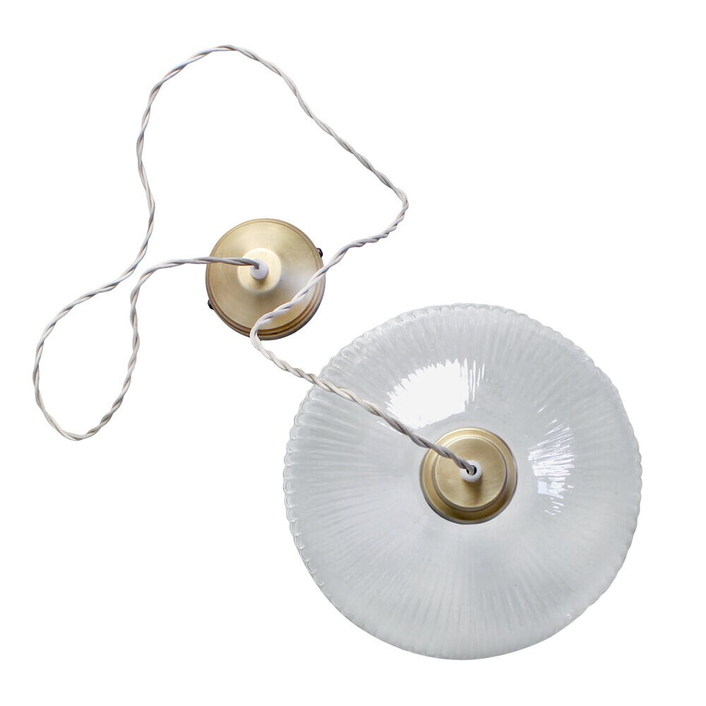 Pendant Lamp Greta Stripe Large Glass/Brass