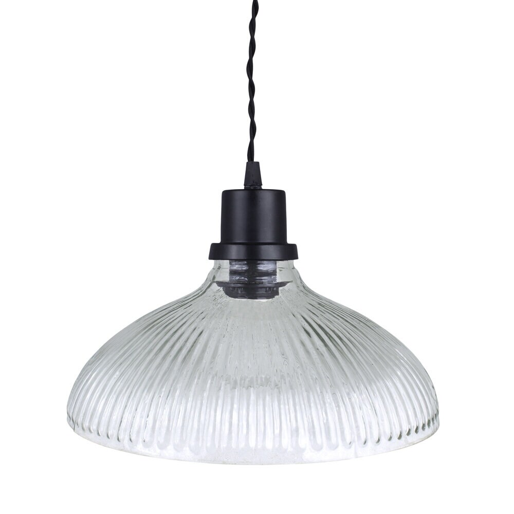 Pendant Lamp Greta Stripe Large Glass/Black