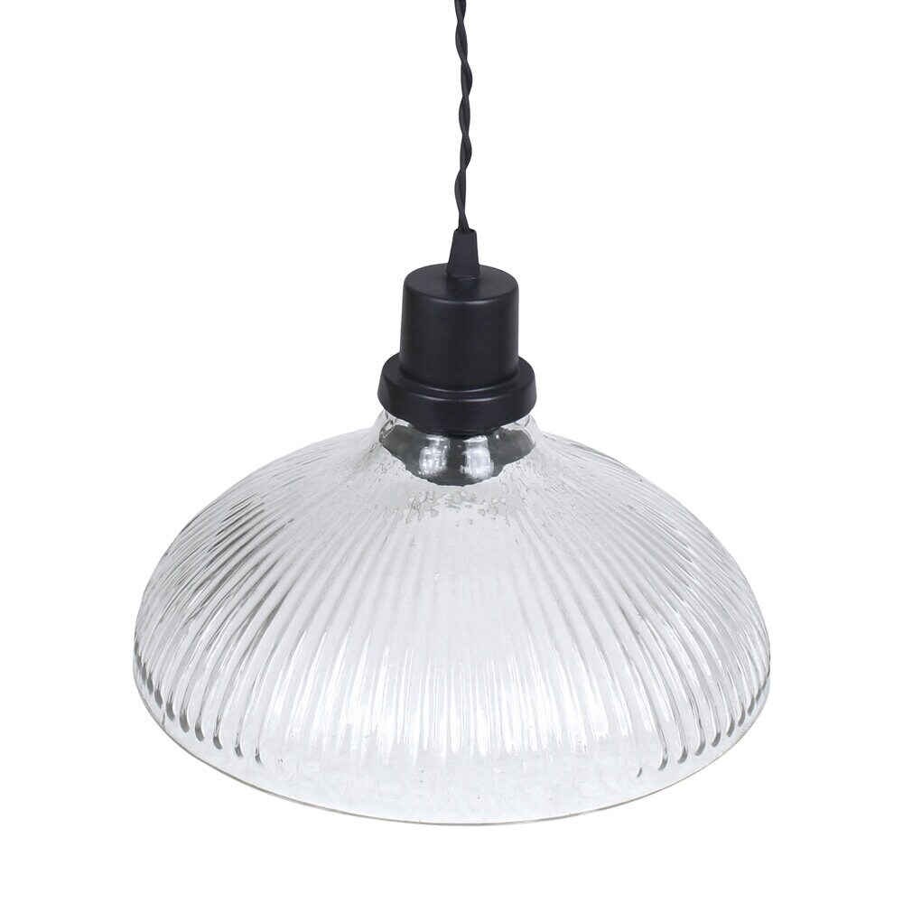 Pendant Lamp Greta Stripe Large Glass/Black