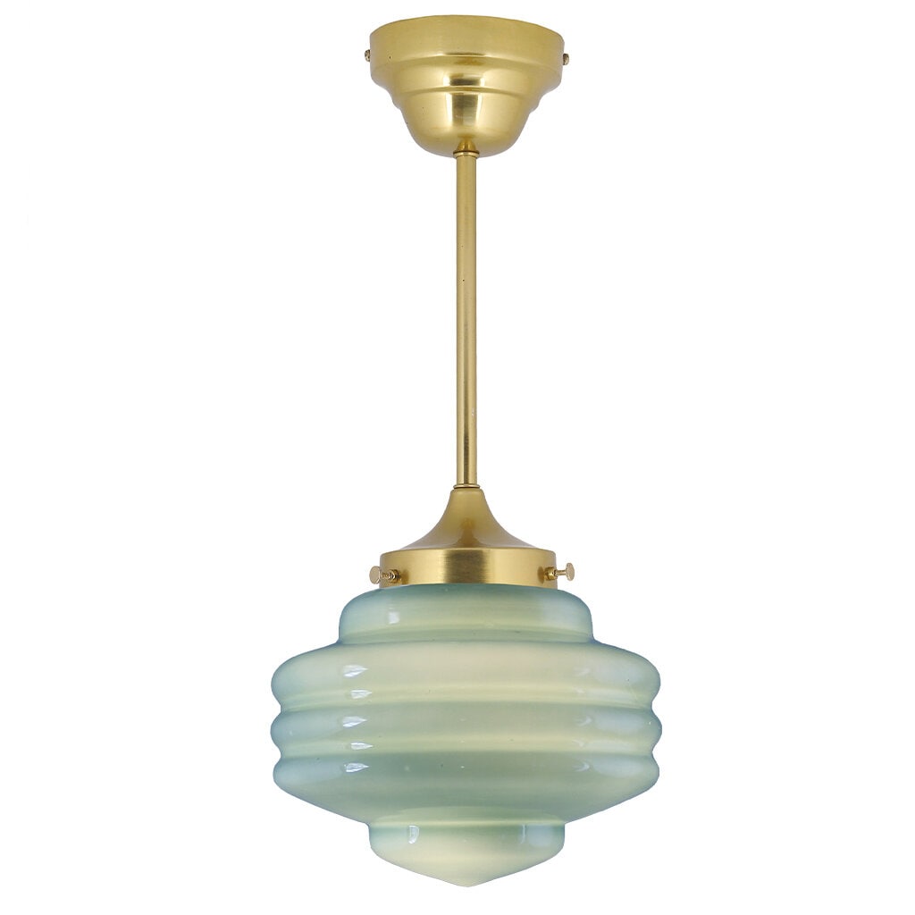 Pendant Lamp Valter Brass/Opal Green
