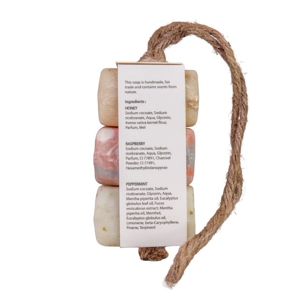 Soap Set on a Rope Anten - Honey/Raspberry/Peppermint