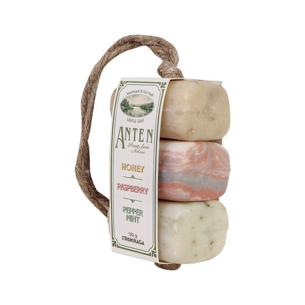 Soap Set on a Rope Anten - Honey/Raspberry/Peppermint