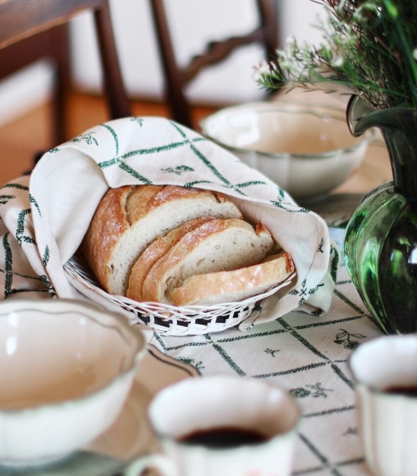 Kitchen Towel Lovisa Green/White