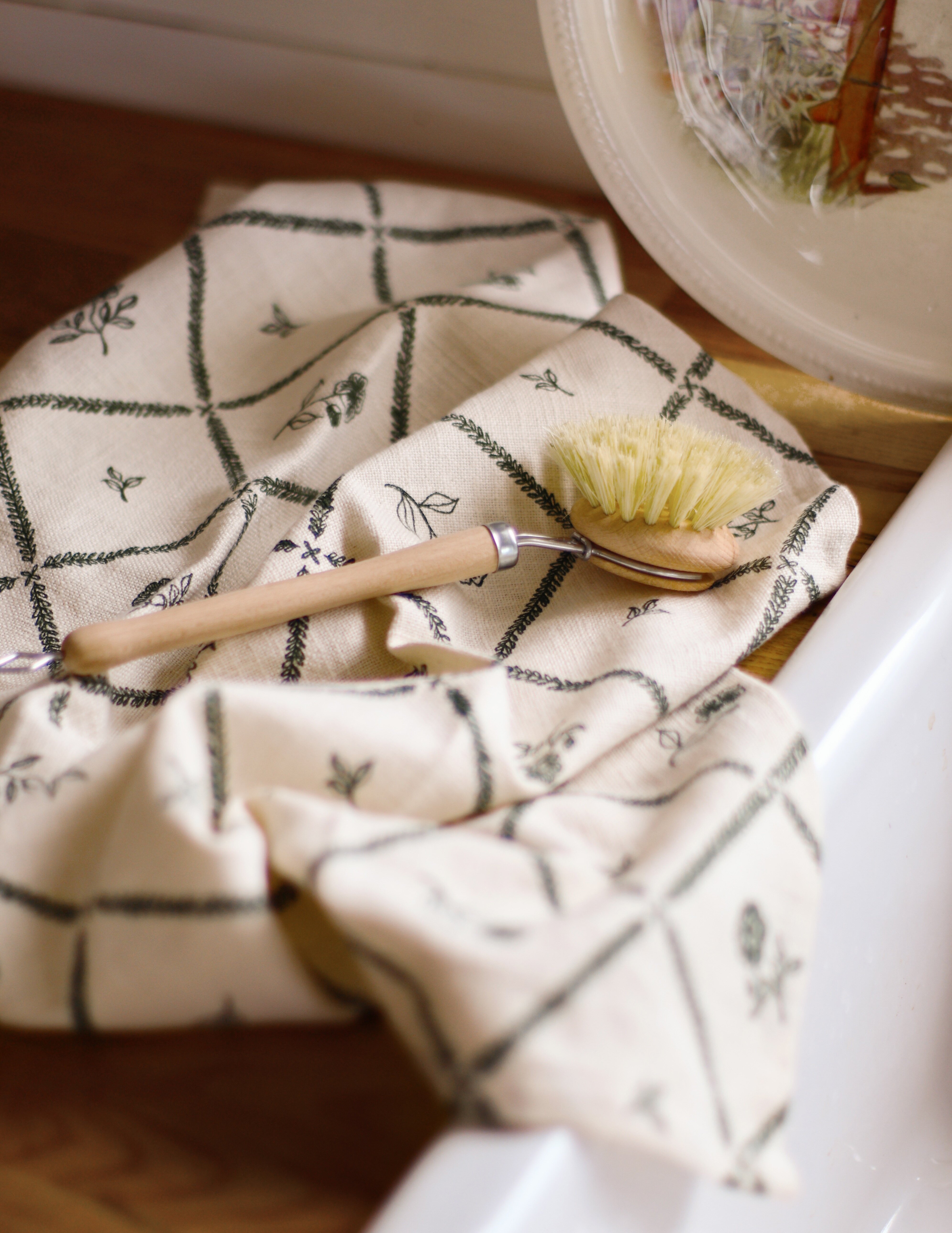 Kitchen Towel Lovisa Green/White