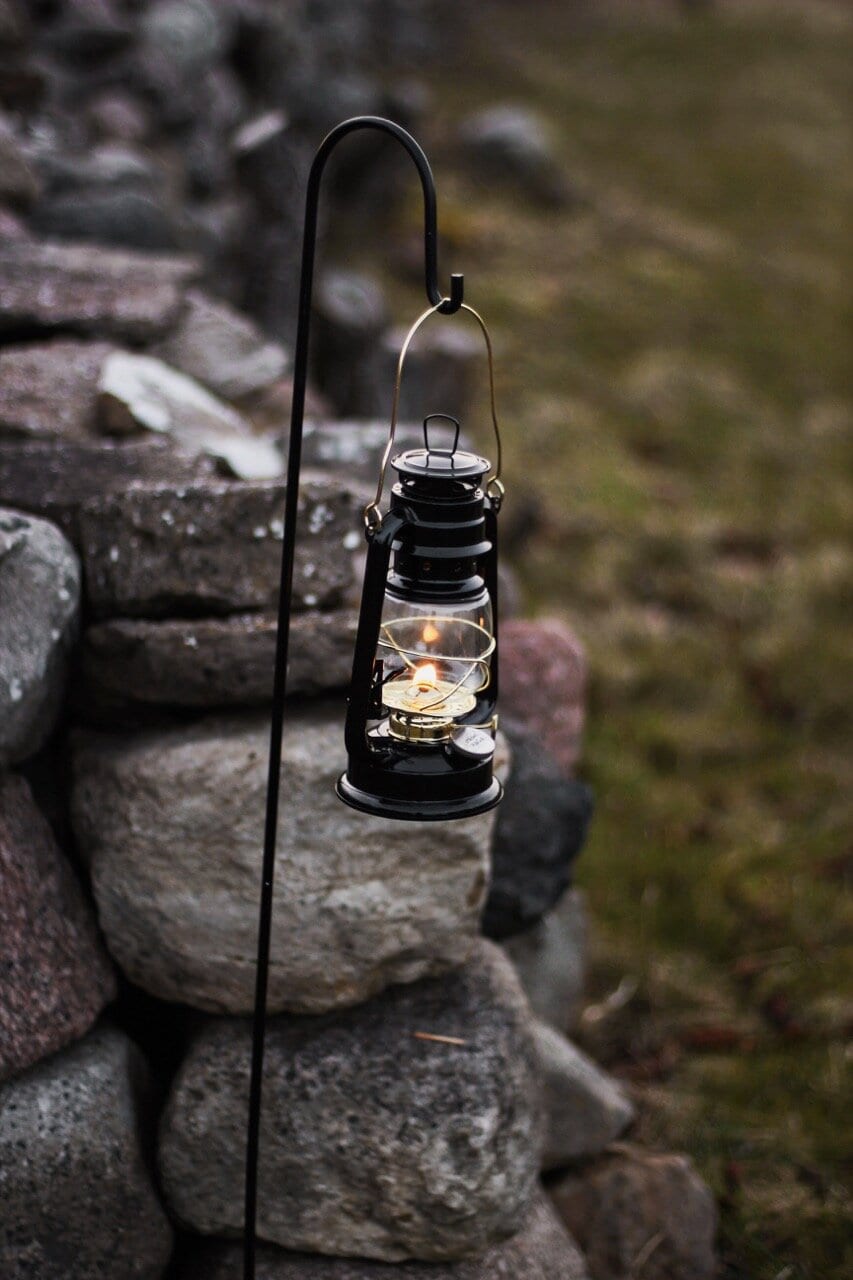 Hurricane Lantern Black/Brass Small