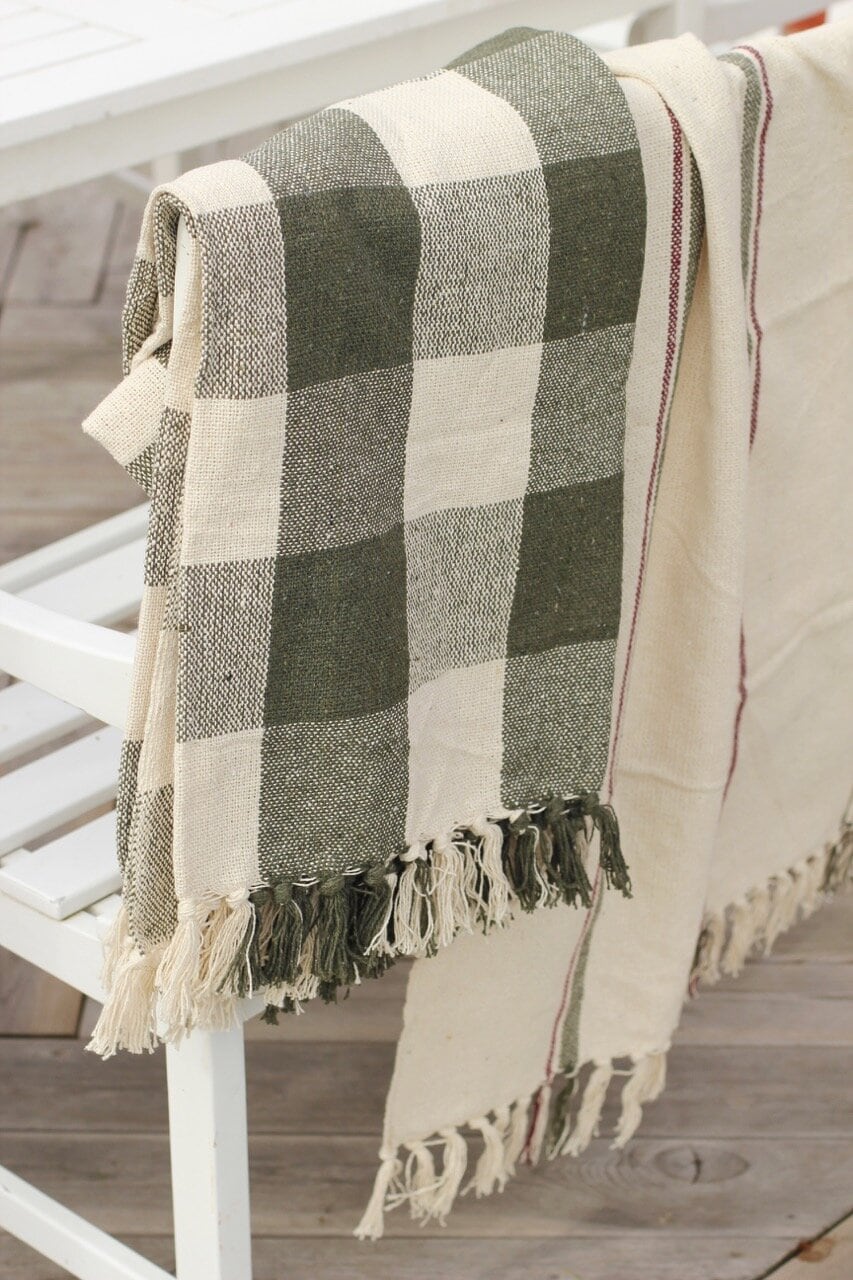 Plaid Stina Green/Off White