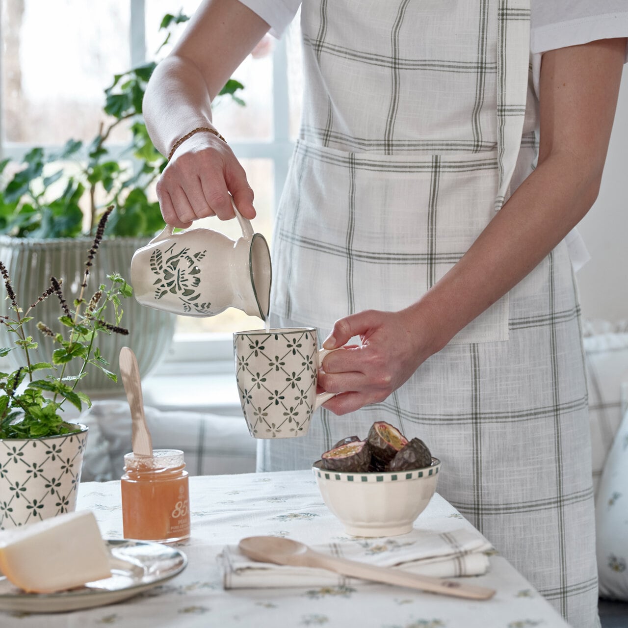 Apron Alma White/Green