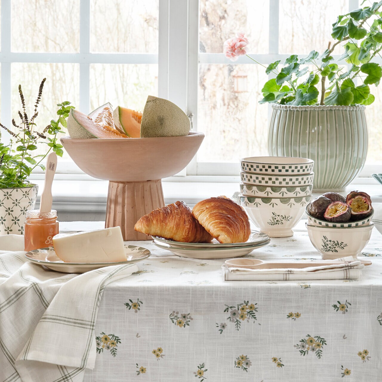 Kitchen Towel Alma White/Green