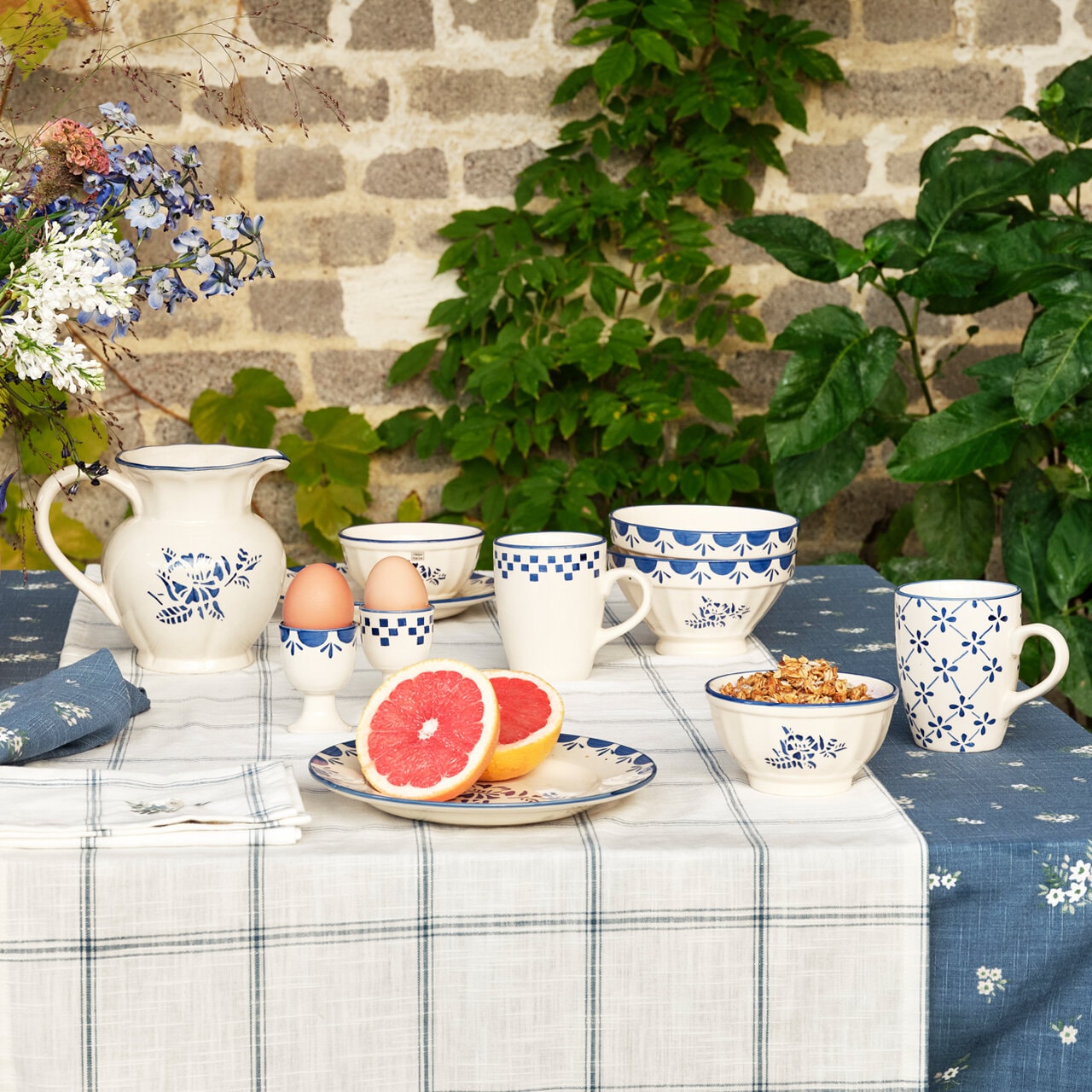 Table Cloth Flora Blue