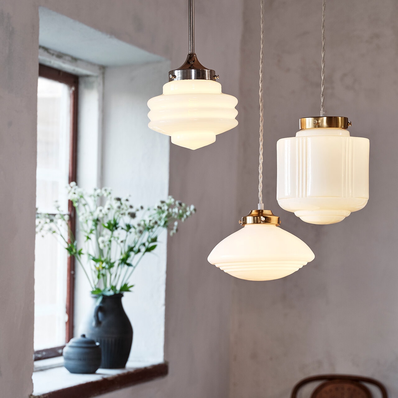 Pendant Lamp Daga Opal/Brass