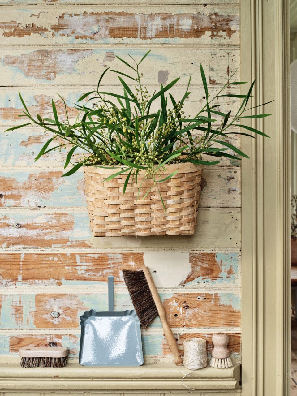 Wood Wall Basket Evy Nature S/2