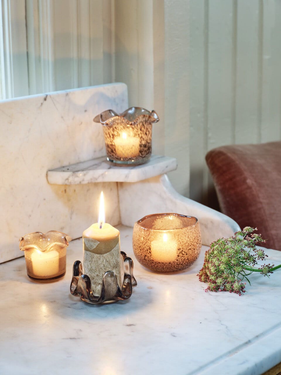 Tea Light Holder Clara Brown Small Str mshaga