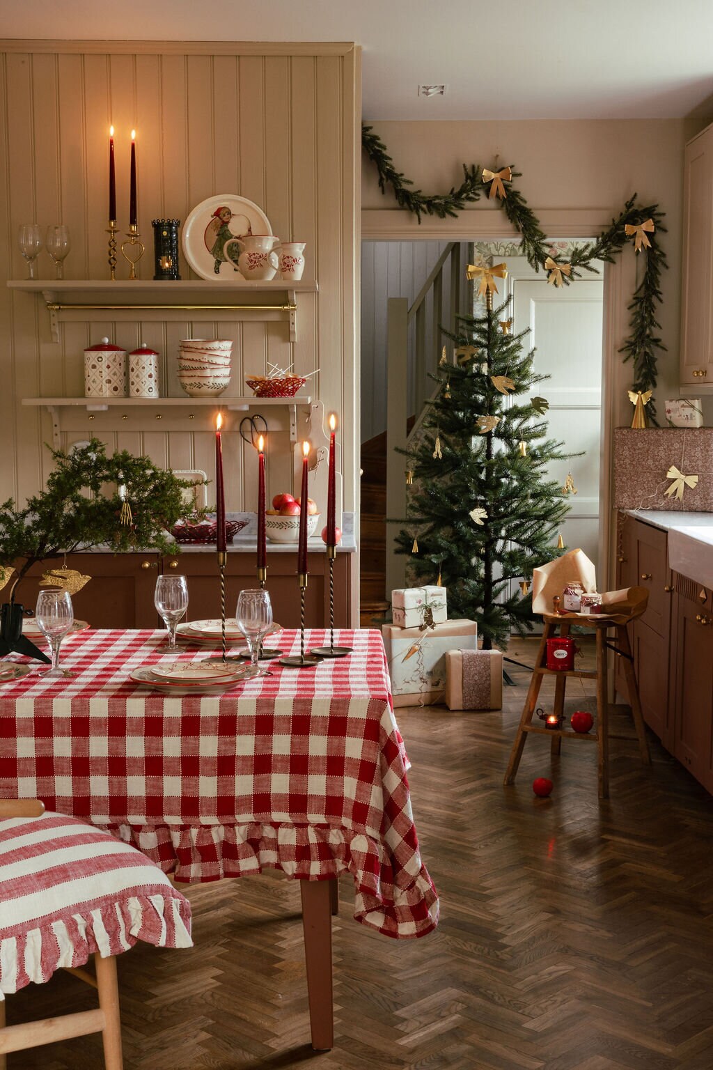 Duk Ida Ruta Röd/Vit