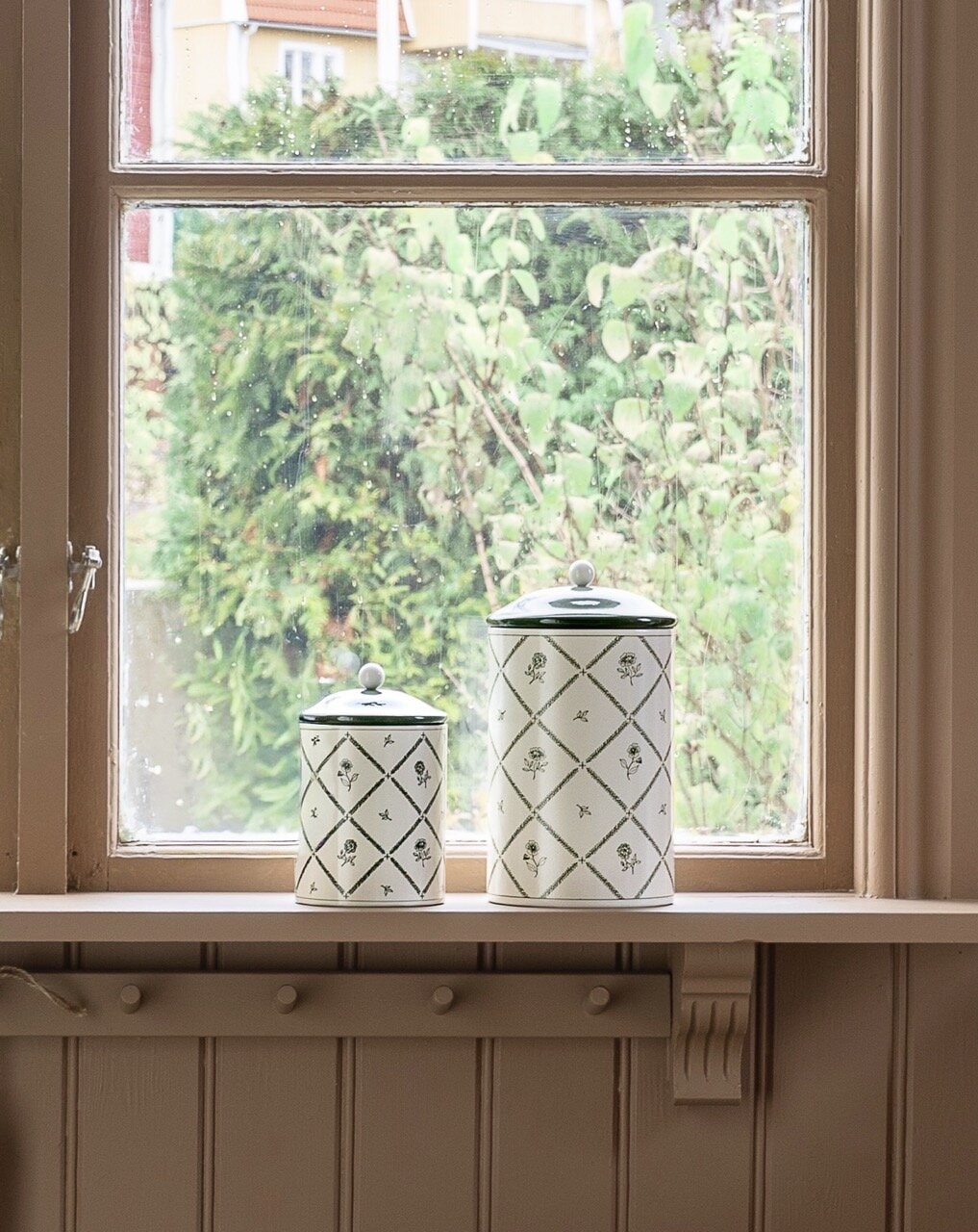 Plåtburk Lovisa Grön/Vit Liten