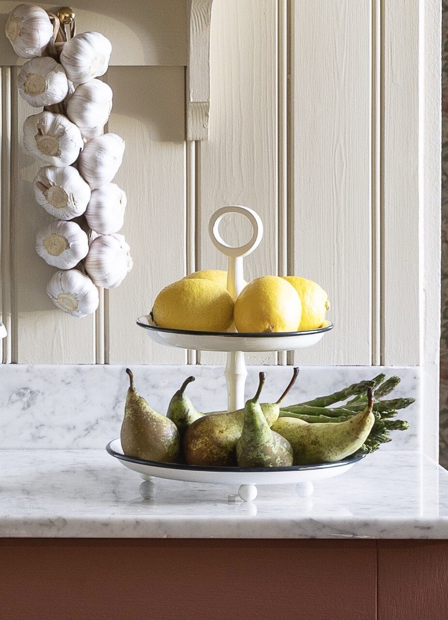 2 Tier Cake Stand White