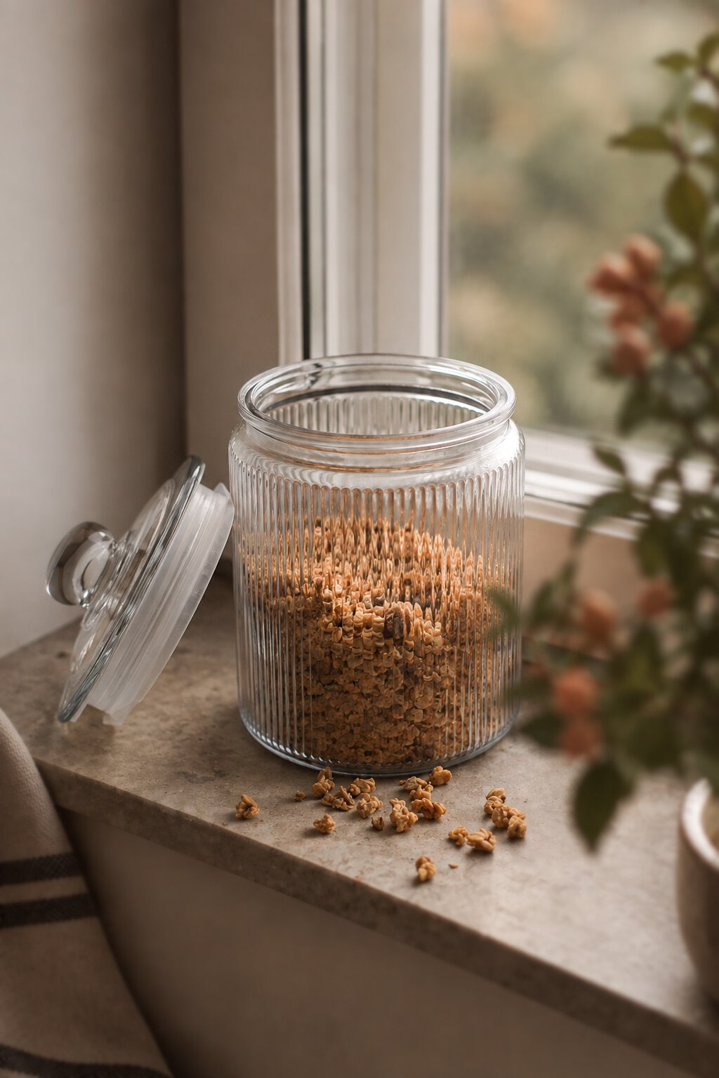 Glass jar Arvid w. lid large