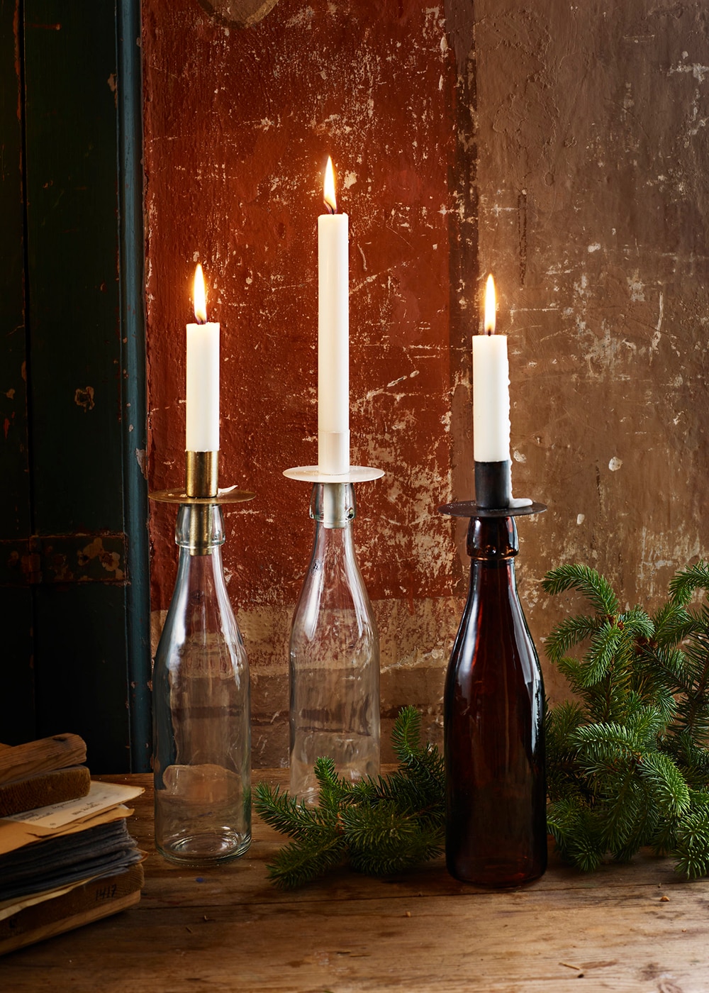 Candle Holder for Bottle White