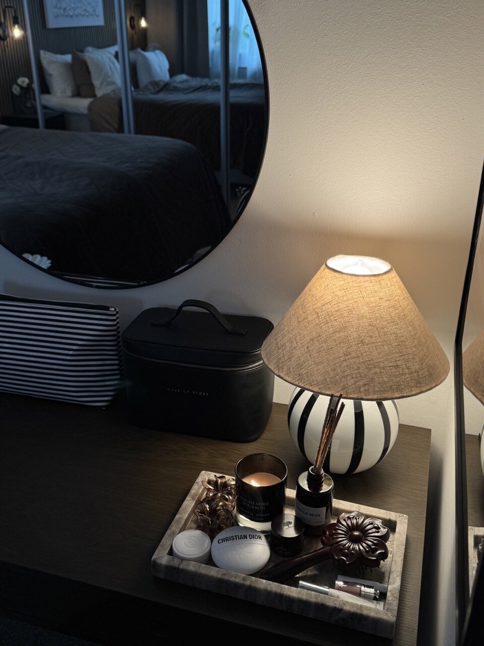 Table Lamp Alba Opal Black/White Small