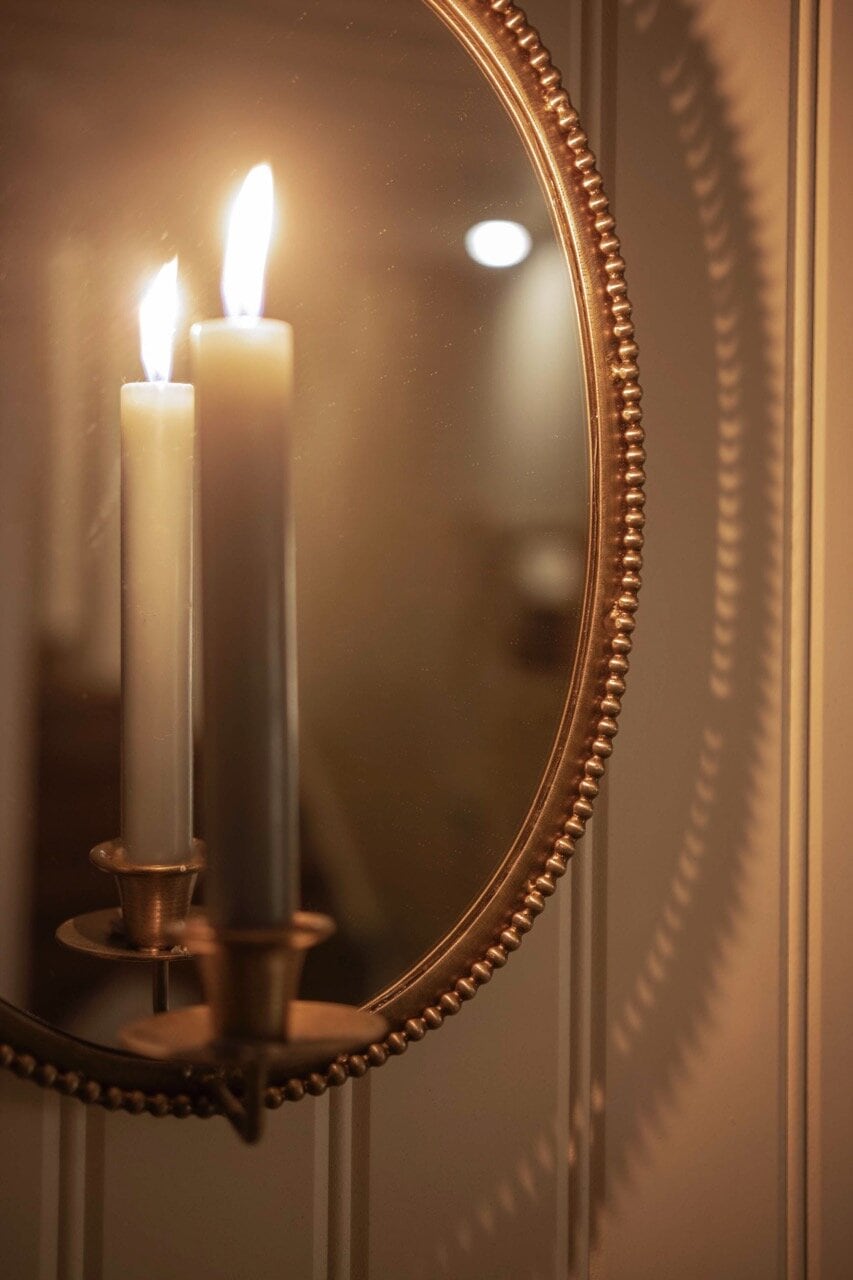 Mirror w. Candle Holder Louise Antique Brass