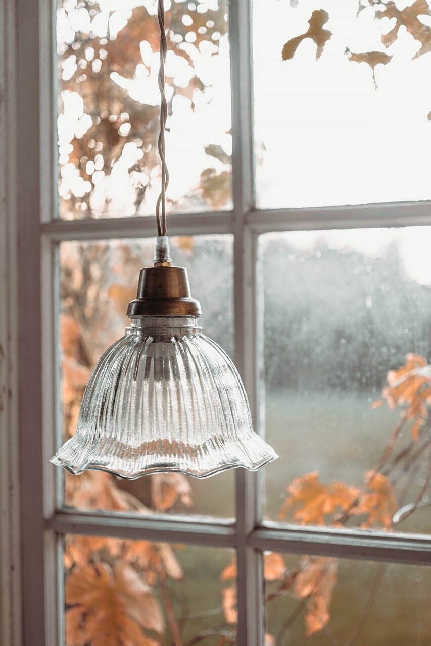 Pendant Lamp Greta Wavy Clear/Antique Brass