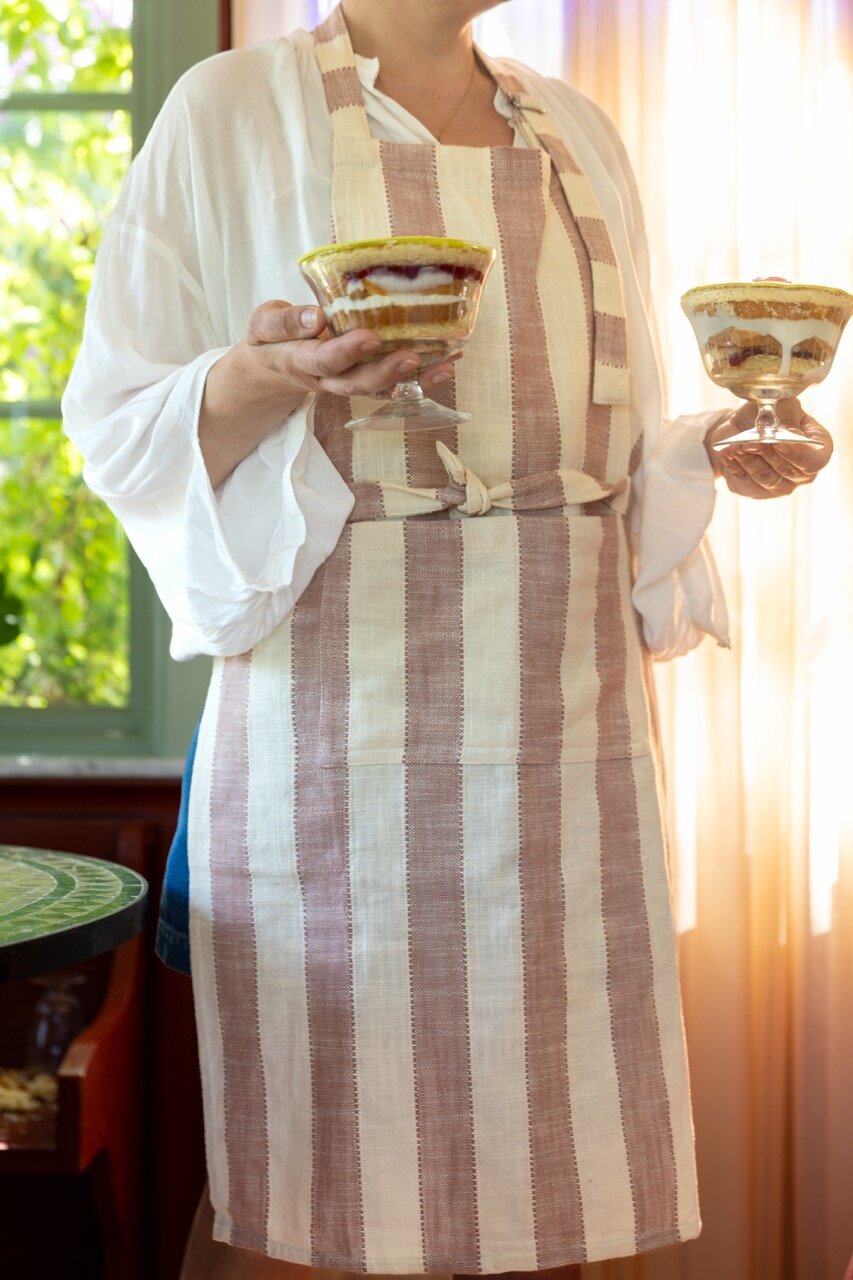 Apron Ida Stripe Pink/White