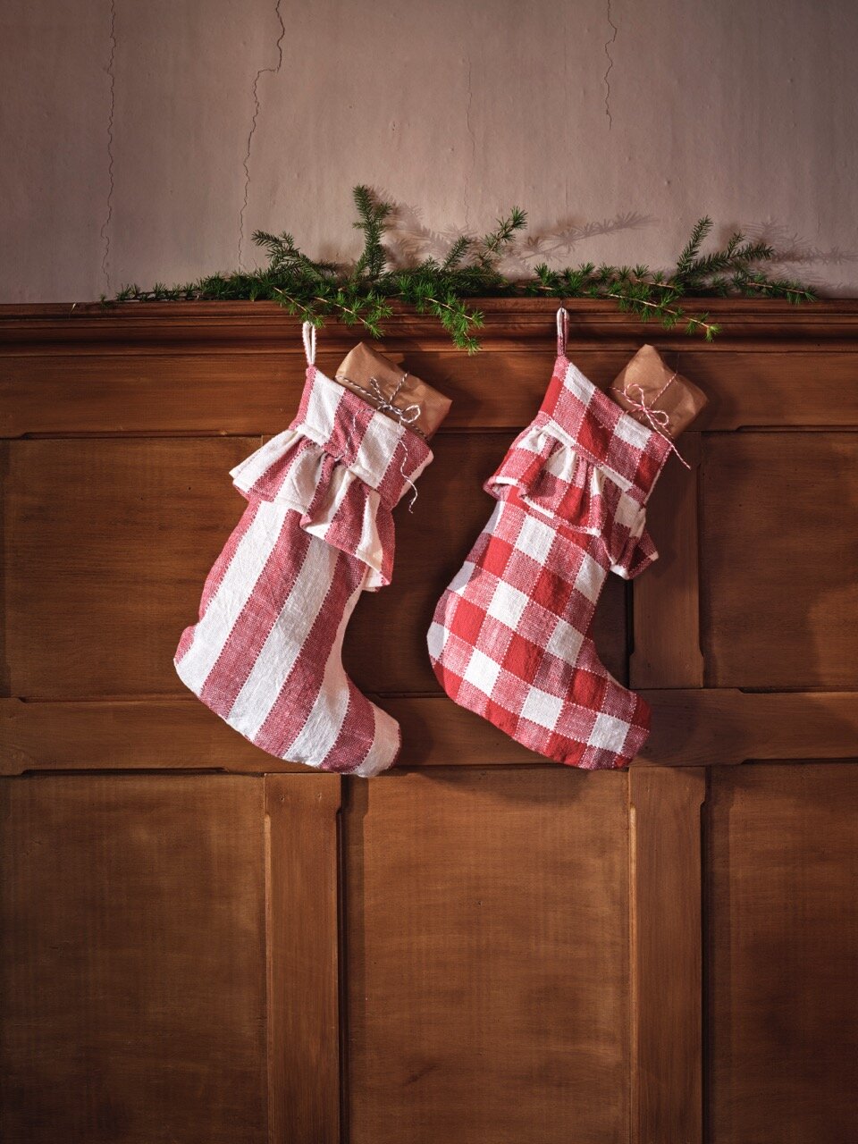 Christmas Stocking Ida Check Red/White