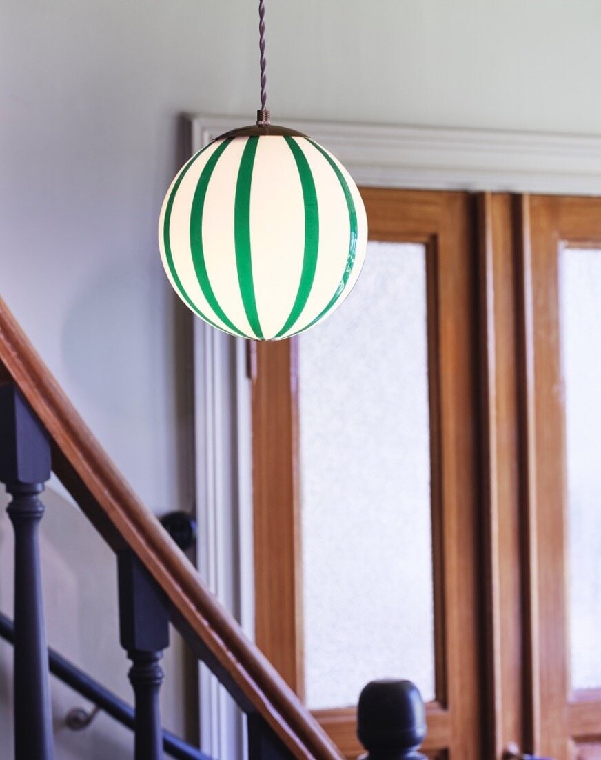 Pendant Lamp Alba Opal Green/White Small