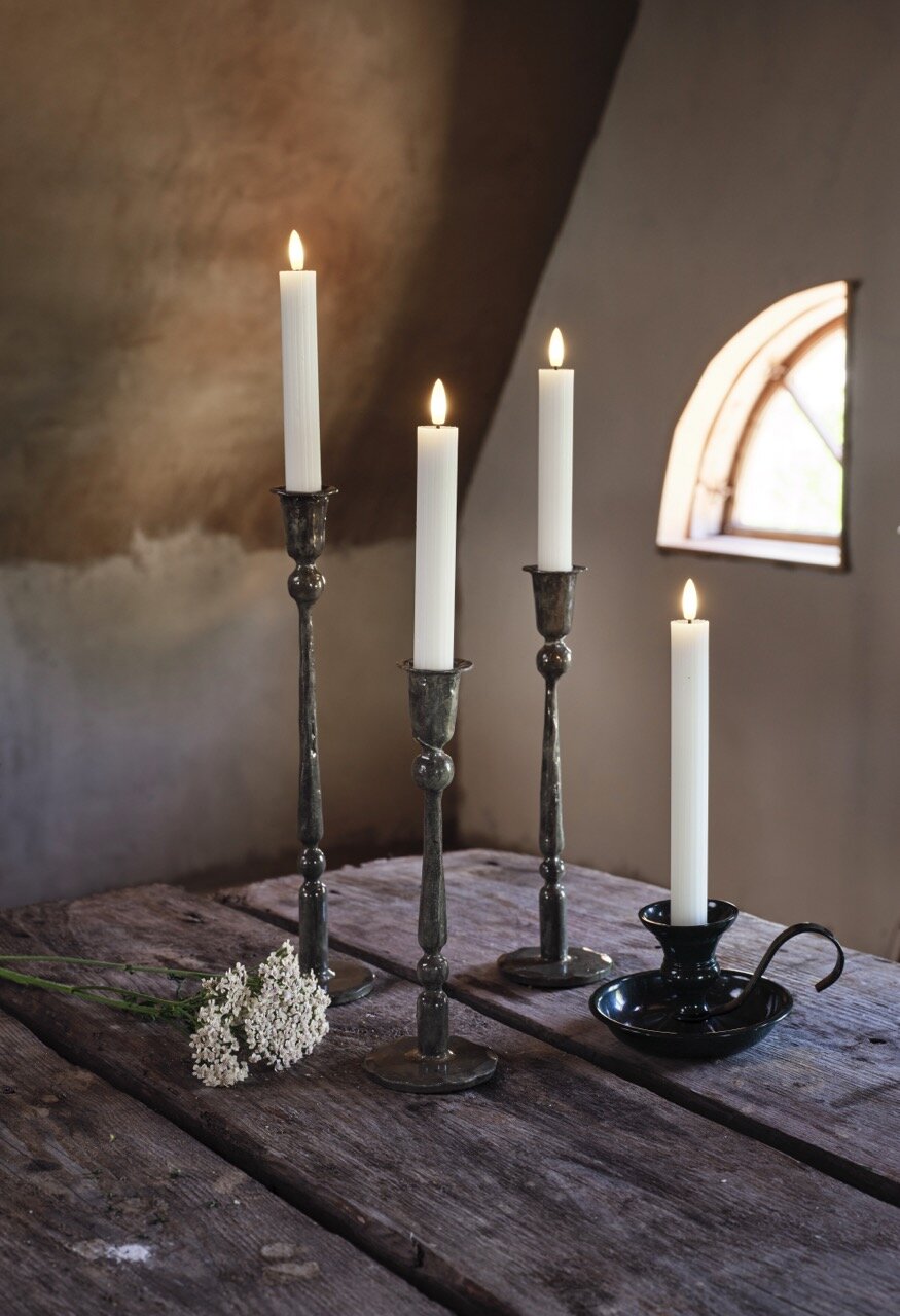 Candle Holder Meja Olive Green 25 cm