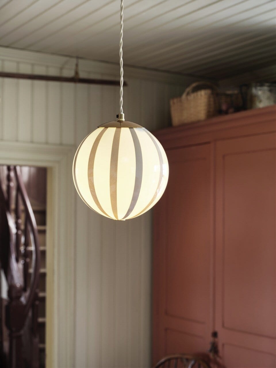 Pendant Lamp Alba Opal Beige/White Small