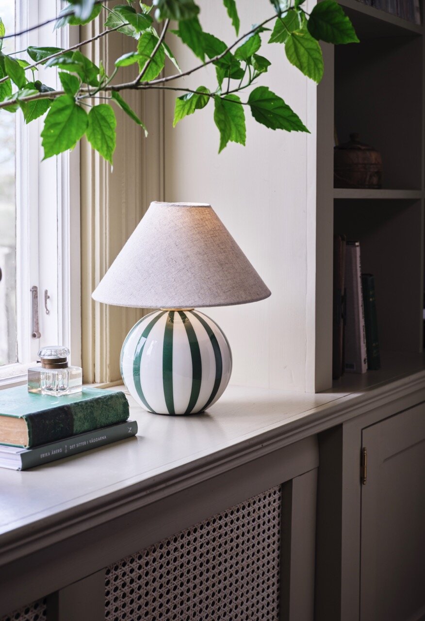 Table Lamp Alba Opal Green/White Small