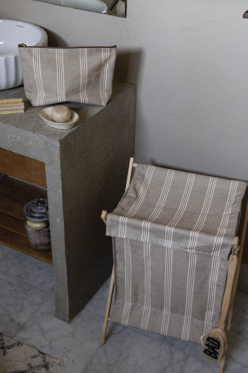 Laundry Basket Simona Striped - Brown