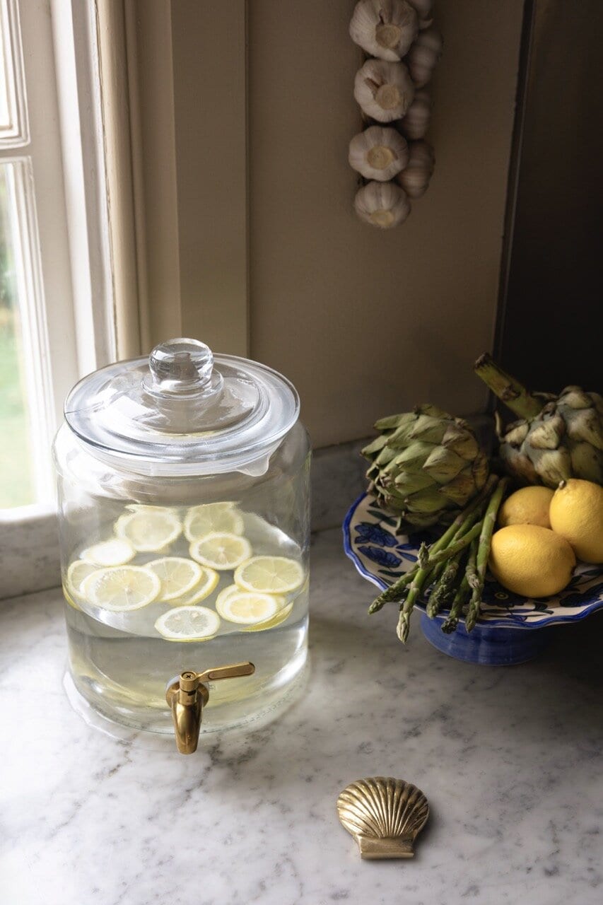 Glass Jar w. Tap Brass 6 L