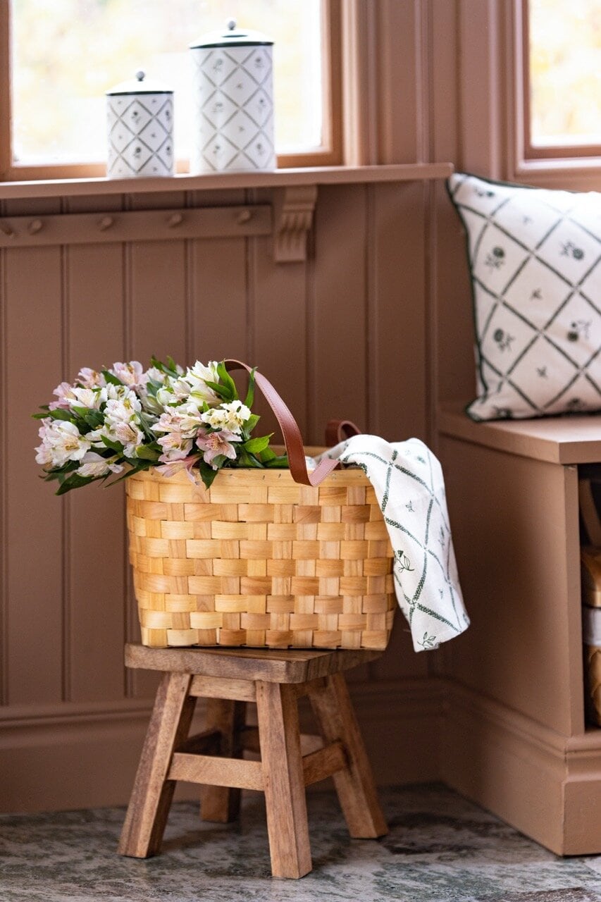 Wood Basket Lisen Natural