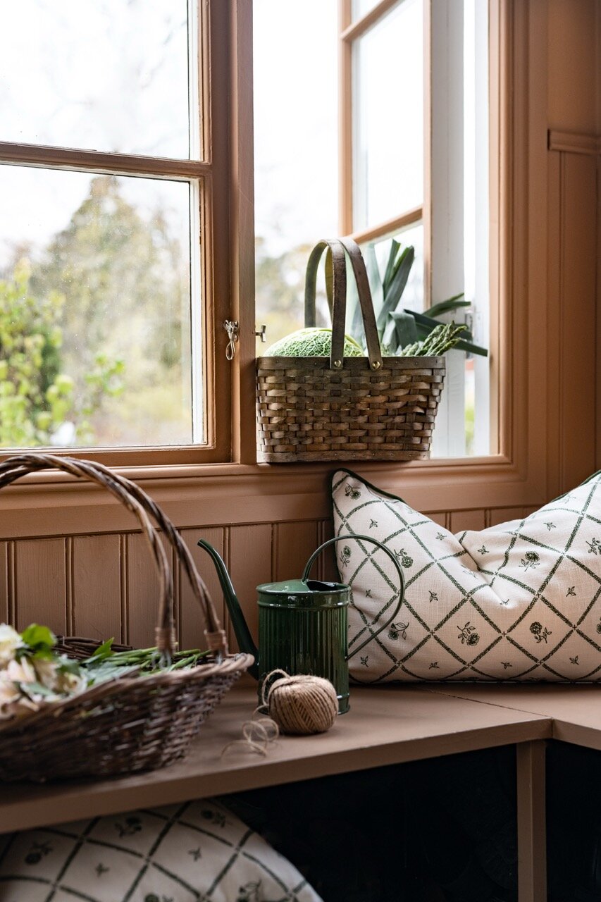 Wood Basket Tuva Grey