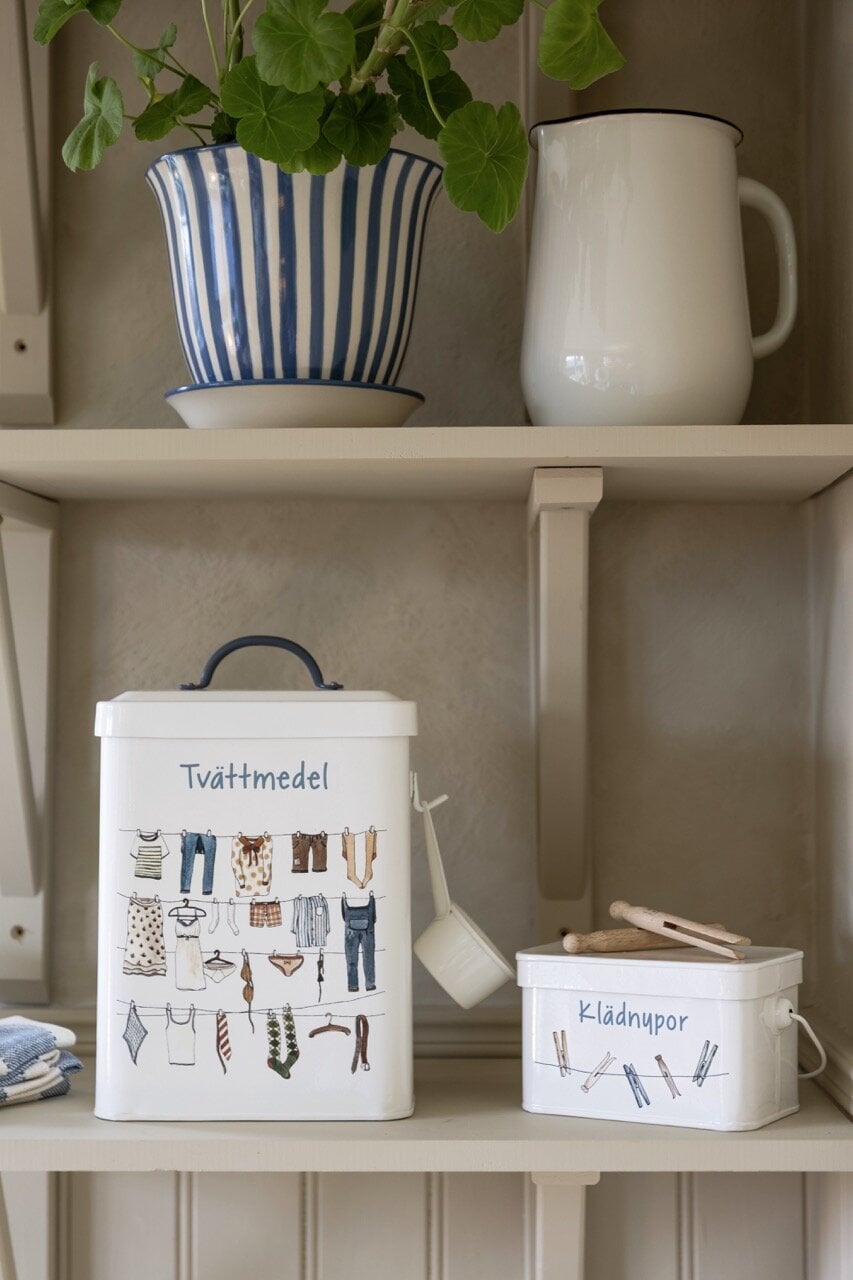 Plåtburk Ivar Klädnypor Vit