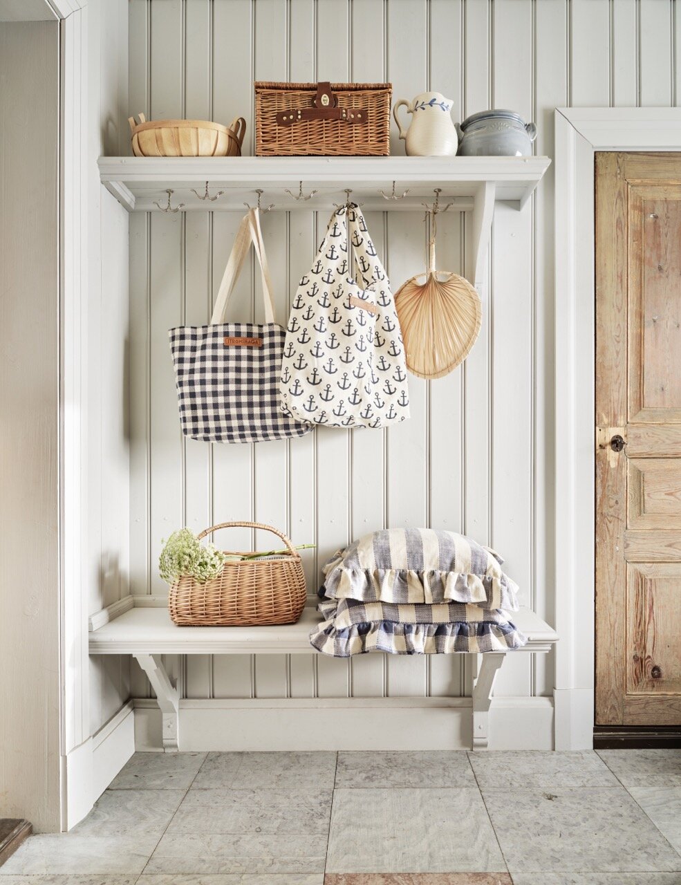 Tote Bag Square Blue/Off White