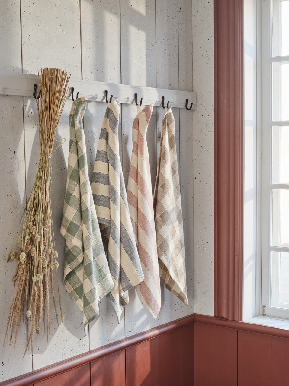 Kitchen Towel Ida Check Beige/White