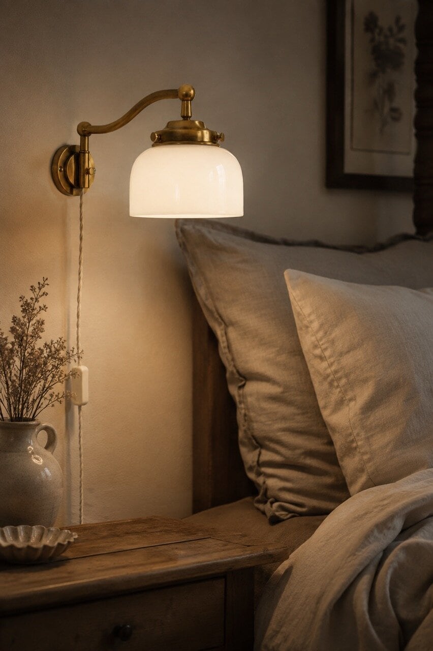 Wall Lamp Tilde - White/Brass